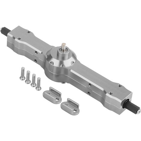 Boîte d'essieu arrière en alliage d'aluminium pour camion militaire WPL 1/16, pièce de voiture RC (gris titane) (1/5)