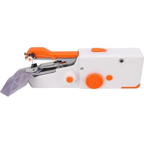 Machine à coudre portable orange, mini machine à coudre électrique ergonomique pour les voyages et la famille. Idéale pour le bricolage, les voyages et la famille.