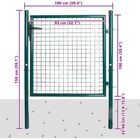 Maison Exclusive - Einzeltür-Gartentor 100x100 cm pulverbeschicht (1/5)