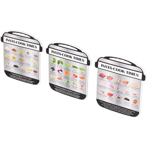 3-teiliges magnetisches Kochfolien-Set für Schnellkochtöpfe: Garzeiten für Getreide, Gemüse und Fleisch (Referenztabelle) 1 (1/5)