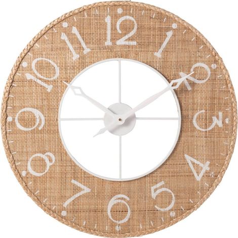 Horloge murale en bois naturel et blanc - Naturel et blanc (1/4)
