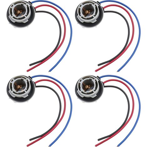 4pcs 1157 Douille d'ampoule BAY15D Support de Lampe Adaptateur Connecteur de Base pour Feu Arrière Feu Stop Feux de Jour Gabarit Recul Ampoules (1/5)