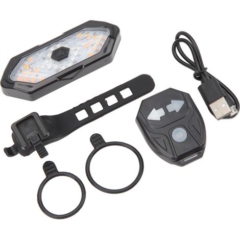 Fahrradblinker und Rücklichter, USB-wiederaufladbar, wasserdicht, mit kabelloser Fernbedienung für Mountainbikes und Rennräder (1/5)