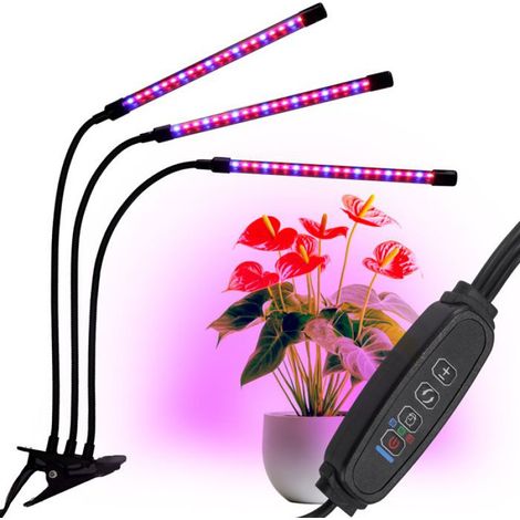 Lampe LED pour plantes - 60 Diodes 24 W avec Minuterie et Bras Flexible - Pour Culture Intérieure - 1 Pièce (1/5)