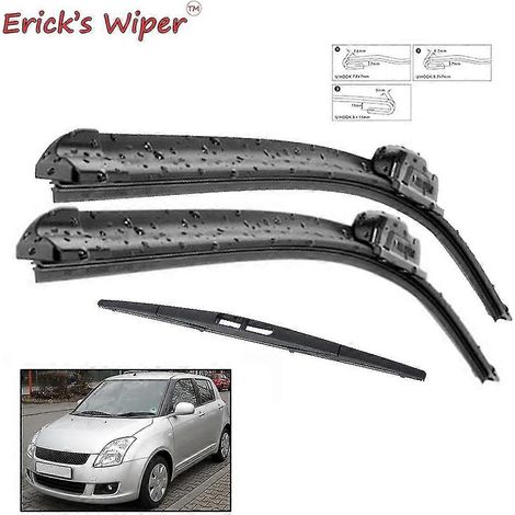Erick's Wiper Front- und Heckscheibenwischer-Set für Suzuki Swift Schrägheck 2004-2010 (Windschutzscheibe, 21-Zoll-Glas)