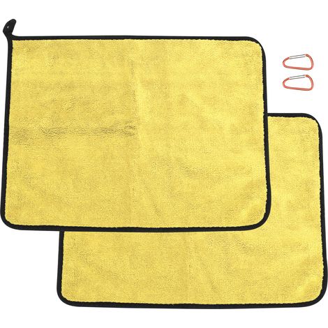 Serviette de pêche en coton épais double face absorbante couleur jaune gris accessoire de pêche (1/5)