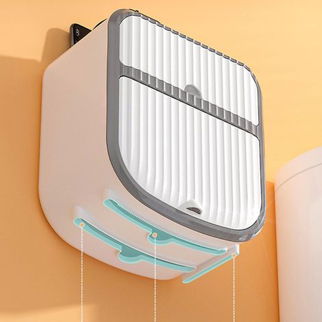 Wasserdichter Toilettenpapierhalter, bohrfreier Toilettenpapierspender, wandmontierter Toilettenpapierrollenhalter, weißer Toilettenpapierhalter (1/5)