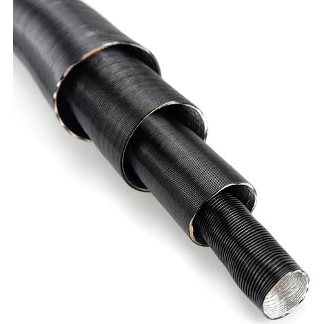 Flexible Aluminium Exhaust Pipe Ventilation Sheath Diameter 102 mm Length 2.5 m Connection Kit for Bathroom Kitchen Dryer with Steel Clamps (1/4)