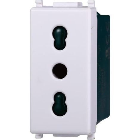 Elektronova Prise bipasso 2P+T 10/16A 250V Blanc compatible Vimar Plana 2001 (1/5)