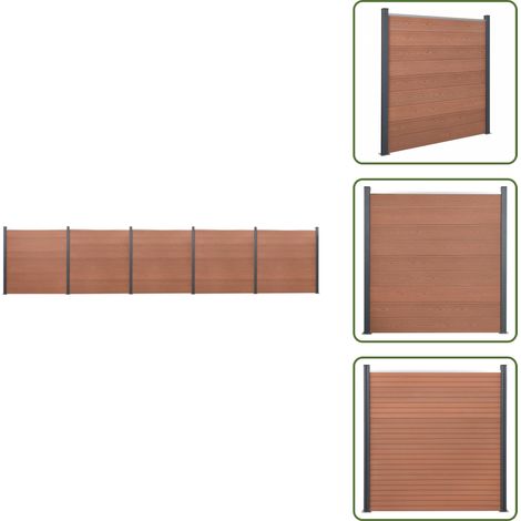 Holz-Optik - vidaXL Zaunelement-Set Braun 872x186 cm WPC - Sichtschutz