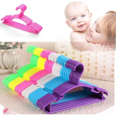 Lot de 100 cintres pour bébé - Plastique - Rose (1/4)