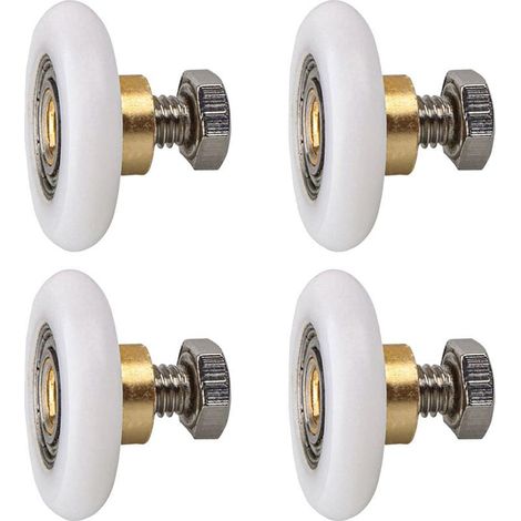 4 pièces (20MM) Rouleau de porte de douche, Rouleau Roulette Roue pour Porte de Douche Roulettes Coulissantes Porte Roue de Remplacement pour Rouleau (1/5)