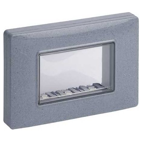 14943.14 Cubierta de pared IP55 3 módulos Gris granito