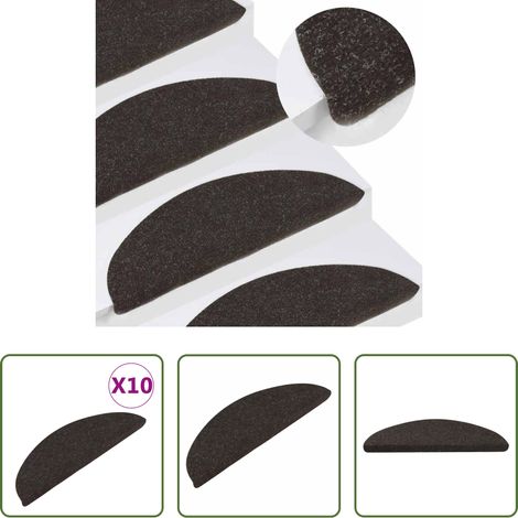 Treppenmatte Schwarz - Stufenmatten Selbstklebend 10 Stk. Schwarz 56x17x3 cm (1/5)