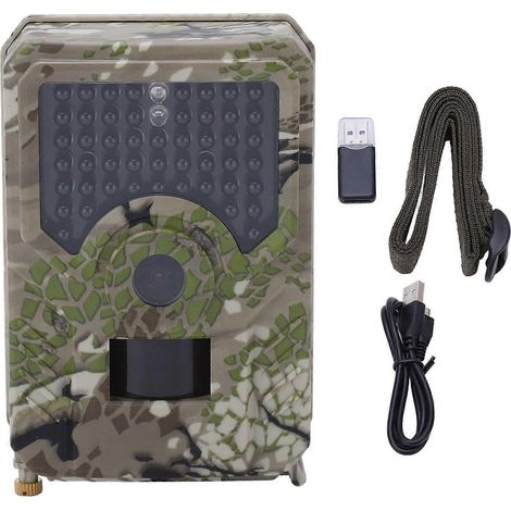 Caméra de chasse haute résolution (12 MP, 1080p), étanche IP56, temps d'exposition de 0,8 seconde, caméra infrarouge.