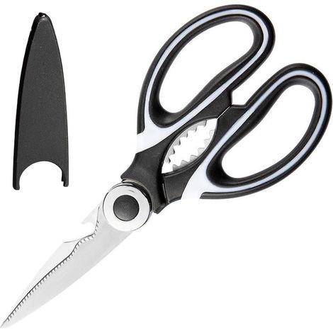 Ciseaux Multi-Usages en Acier Inoxydable pour Volaille, Os, Poisson, Herbes, Légumes et Tissu avec Housse de Protection - Ciseaux de Ménage Robustes (1/5)