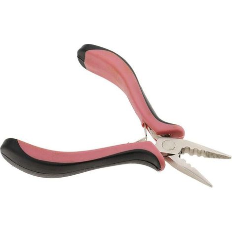 Pince à épiler professionnelle pour extensions de cheveux - Pince à épiler pour retirer les extensions de cheveux avec micro-anneaux pré-collés (rose)