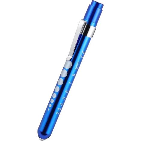 (Bleu - Tête convexe - Lumière jaune) Mini lampe stylo médicale - Lampe torche LED portable - Convient aux médecins et aux infirmières pour le diagnostic (1/2)