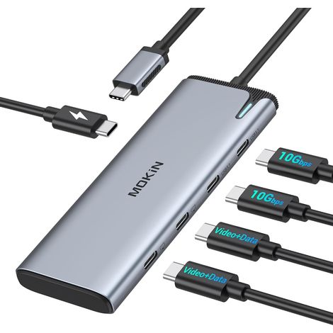 Hub USB C Multiport, Adaptateur Type-C 5 en 1 Double Sortie Vidéo (1/5)