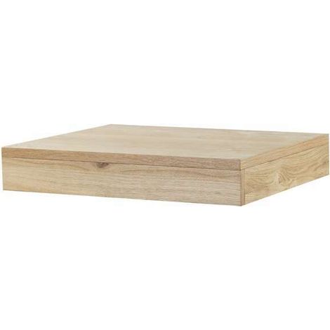 Plan de toilette suspendu 60 cm en chêne naturel – Meuble résistant à l'humidité – Fixations murales incluses – Design moderne – Wilson