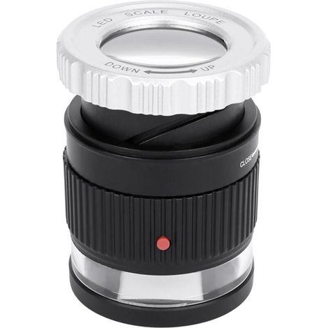 Échelle LED Loupe 30x Amballage réglable Magroir de type de cylindre métallique avec petite taille bijoux 3 lumières UV noir (1/4)