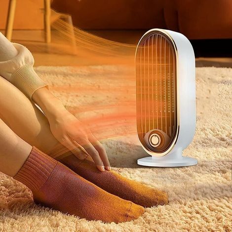 Radiateur d'appoint, radiateur électrique, thermostat réglable, radiateur silencieux portable 800 W, interrupteur air chaud/froid (1/4)