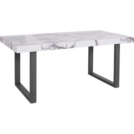 Fatima-Table à manger en effet marbre 8 personnes L180 (1/4)