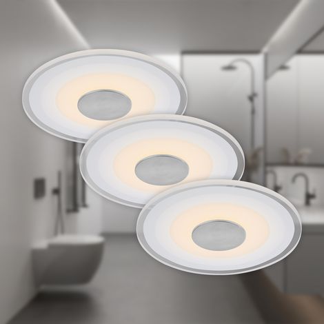 LED Einbauleuchte Einbaulampe Badlampe 3er-Set 6W Ø12cm IP44 weiß Briloner