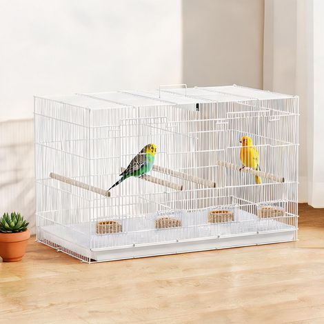 Cage pour oiseaux branco en aço e PP 76 x 46 x 46 cm (1/5)