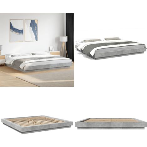 Bettgestell Betongrau 180x200 cm Holzwerkstoff - Beton Grau - Doppelbett - Holzrahmen - Massivholzbette - Lattenrost - Home & Living (1/5)