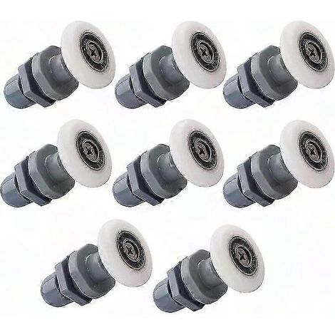 8 Roulettes Coulissantes 19mm pour Portes de Douche en Verre – Rouleaux de Remplacement pour Portes de Salle de Bain (1/4)