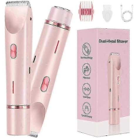 Rasoir bikini Dermave, rasoir double tête pour femmes, tondeuse bikini électrique 2 en 1 utilisable sur peau sèche ou humide. (1/5)