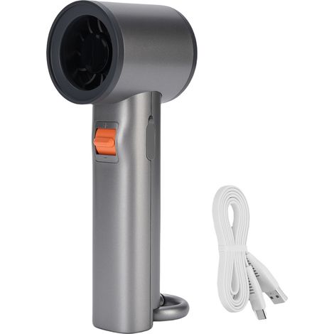 Tragbarer Ventilator mit 100 Geschwindigkeitsstufen, 13.000 U/min, Digitalanzeige, leisem Betrieb, Taschenformat mit Haken für den Außenbereich, Sommergrau (1/5)