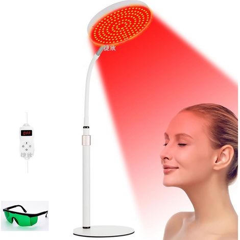 Lampe de thérapie par lumière rouge pour le visage - Traitement du visage et du corps avec support réglable en hauteur, 120 LED, 590 nm, 660 nm, 660 nm + 940 nm - Soulage les douleurs musculaires, rev