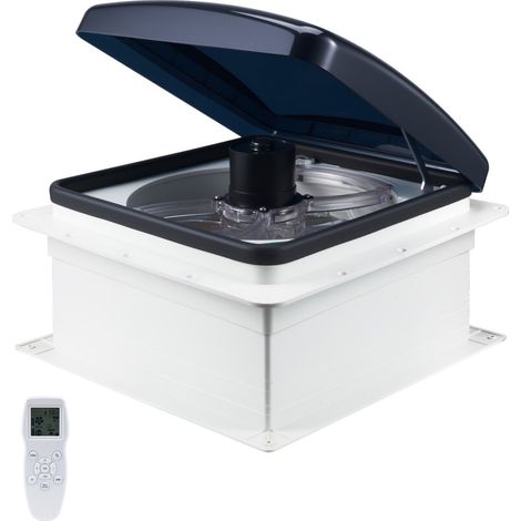 Ventilateur de Toit pour Camping-car Réversible 10 Vitesses 12 V, avec Télécommande, Moteur CC Intégré, Couvercle Supérieur Électrique, Pale 30,5 cm, Convient aux Ouvertures de Toit 35,6x35,6 cm (1/5)