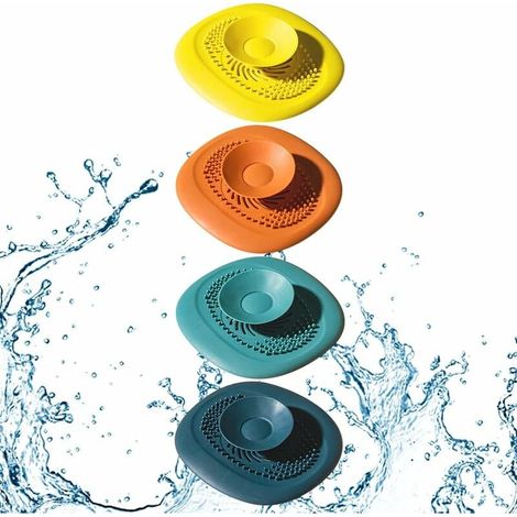 4 pièces crépines d'évier, bouchon de vidange universel, bouchon d'évier de cuisine, attrape-cheveux à trou de prise, 2-en-1 multifonction douche cheveux crépine évier bouchon multicolore (1/5)