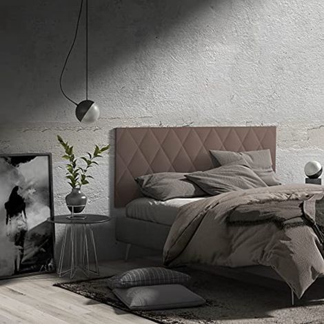 MOMMA HOME Cabecero de Cama en Polipiel - Modelo Calor- Cabecero tapizado en ecopiel - Cabecero Acolchado - Incluye herrajes par Medidas: 150 x 60 cm - Color cabecero: Marrón chocolate (1/3)