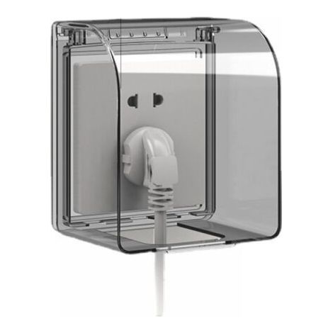 1 tapa de enchufe a prueba de niños, modelo universal 86, caja de enchufe impermeable de 12,2 × 10,8 × 7,3 cm, enchufes exteriores impermeables para interruptor
