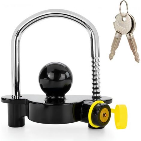 Antivol de timon AHD® - Antivol à disque - Antivol de remorque - Noir mat - 17 cm x 16 cm x 8 cm (1/5)