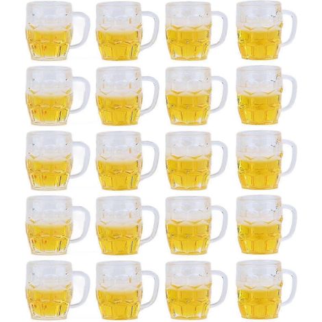 Lot de 20 mini-verres à bière, modèles de chopes pour accessoires de loisirs créatifs. (1/5)