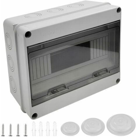 BUNTHAUS Botier électrique étanche extérieur monobloc IP65, 12 modules, surface en plastique ABS IP65, botier électrique étanche extérieur, armoire de commande, bote de jonction - 250195110mm DOPA (1/4)