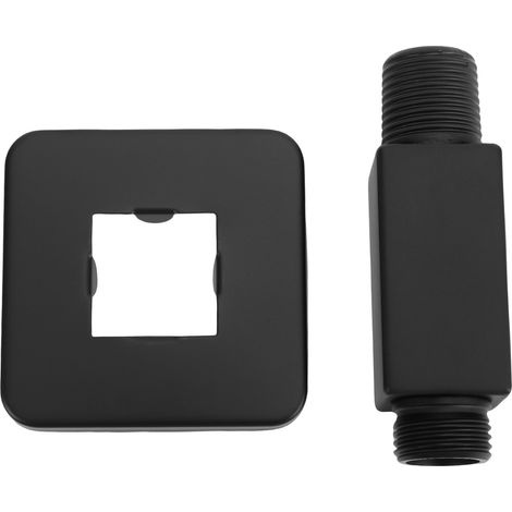 Prolunga Doccia Soffitto 8,5 cm – Attacco G1/2 e NPT 1/2 – Acciaio Inox 304 Nero Opaco – Design Quadrato Moderno – Installazione Impermeabile per Bagno (1/5)