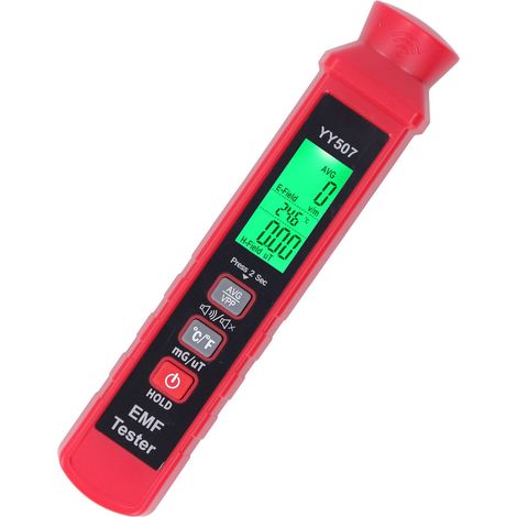 Détecteur de rayonnement électromagnétique portable 3V, avec écran LCD rétroéclairé, alarme sonore et lumineuse, pour la maison.