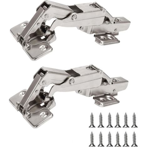 Charnière de meuble 165° à recouvrement total, pour meubles d’angle, portes escamotables et pliantes. Avec pliage droit fixe, elle s’installe facilement et offre une durabilité exceptionnelle. (1/5)