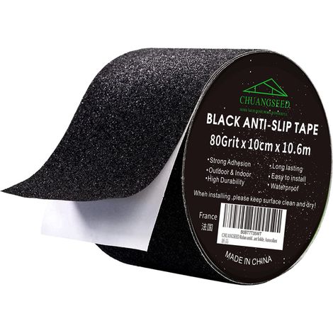 Ruban Autocollant Anti-dérapante noir,10cm x 10.6m,Bandes antidérapantes noir avec Ruban adhésif antidérapant pour extérieur et intérieur,black anti slip tape,non slip tape (1/5)