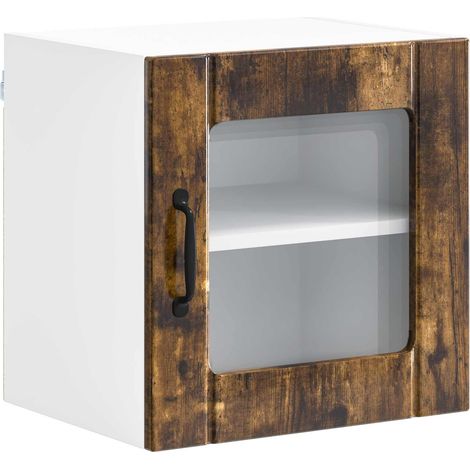 Maison Exclusive - Armario de vidrio para pared LUCCA Roble Ahuma (1/5)