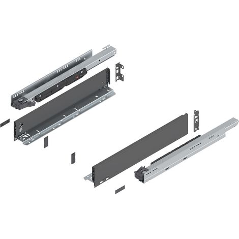 Blum Legrabox pure H M Schubladenschienen Set 1 Paar, 70kg 500mm Tip On Vollauszug, oriongrau