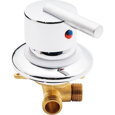 Mitigeur d'eau froide et chaude à sortie unidirectionnelle filetage / intubation laiton galvanoplastie inverseur de robinet de douche pour salle de douche grand trou, cartouche en céramique, support u (1/4)