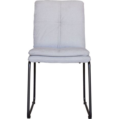 Juego De Dos Sillas De Comedor Tapizada Gris (1/3)