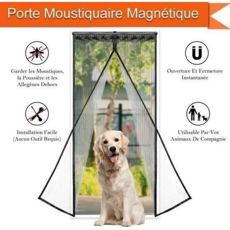 Rideau De Porte Magnetique - Moustiquaire Porte Magnetique 210 x 90 cm - Pour Portes Fenetres Interieures Et Extérieures - 1 Unite (1/4)